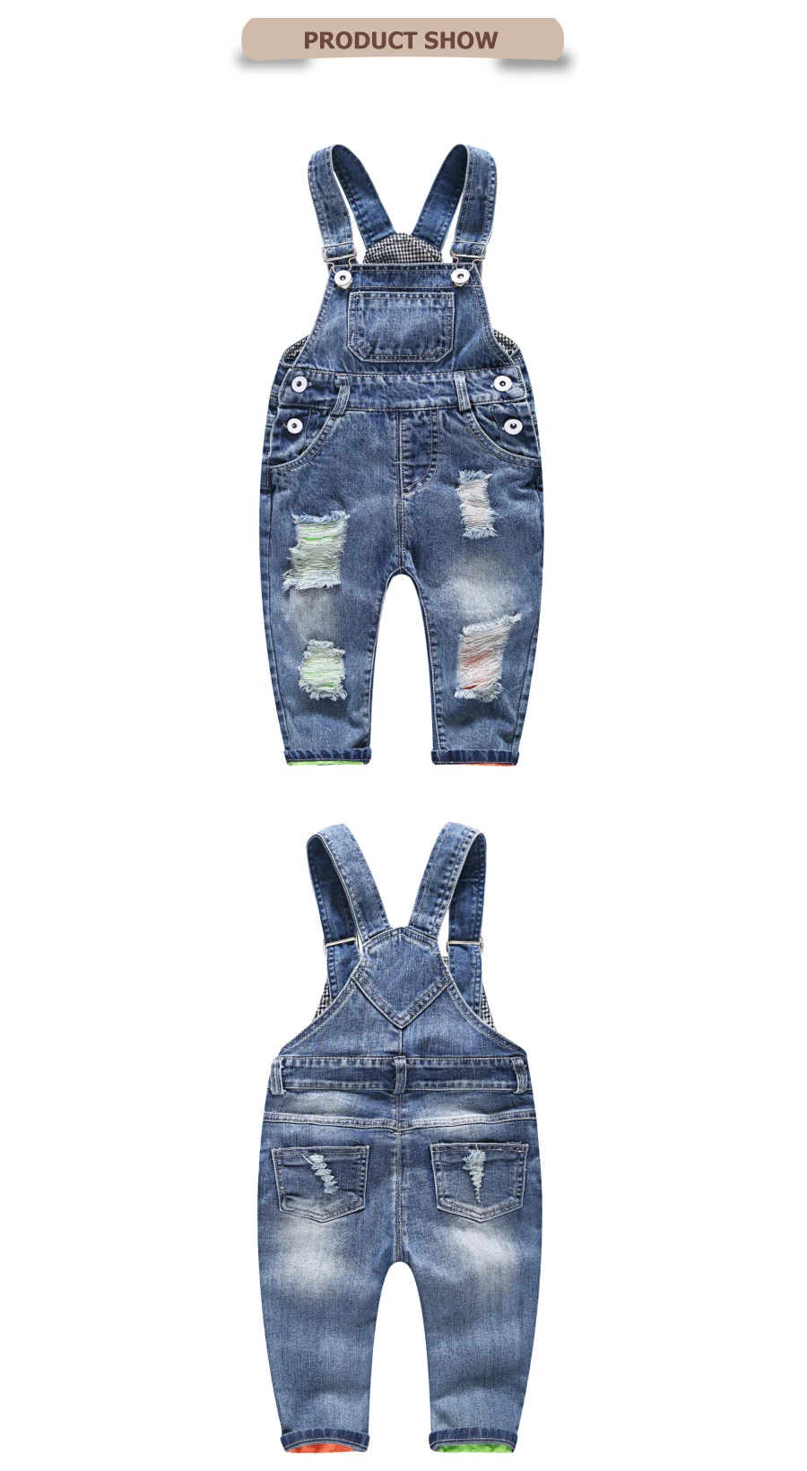 Коллекция года, весенне-осенние джинсовые комбинезоны на подтяжках для маленьких мальчиков и девочек Универсальный Детский комбинезон, штаны, От 1 до 4 лет