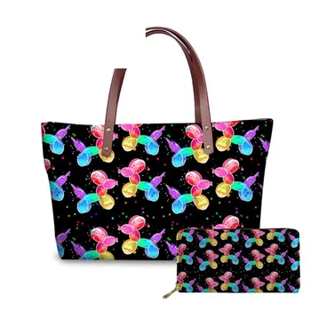 

Customized Women Handbags Balloon Dogs Printed Top-handle Bags Leather Purse for Girls Casual Shoulder Bag Female Designer 2019