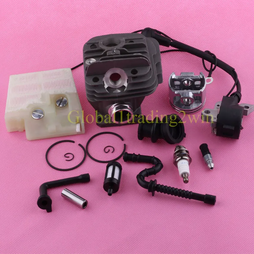 

44mm Cylinder Piston Ring + Ignition Coil Air Oil Fuel Filter Line Kit For STIHL 026 MS260 260 Chainsaw Parts