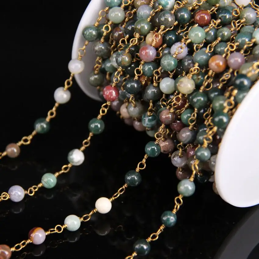 6mm Indian agate Smooth Round Bead Rosary Chains,Natural Agate beads