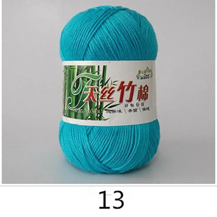 50 г/мяч Kniting Пряжа Бамбук хлопок пряжа твердые пряжа для вязания крючком Мягкие Детские бамбуковое волокно хлопок теплый трикотаж шерсть - Цвет: 13