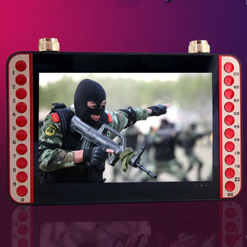 11 дюймов портативный evd dvd плеер/VCD/компакт дисков MP3/4 SD USB Динамик FM видео игровой