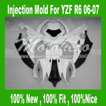 

Injection mold White black fairings for 06 07 YZF R6 Yamaha YZF-R6 06 07 #8189 YZF R6 06 07 YZF 600 R6 06 07 fairing kits 7gifts