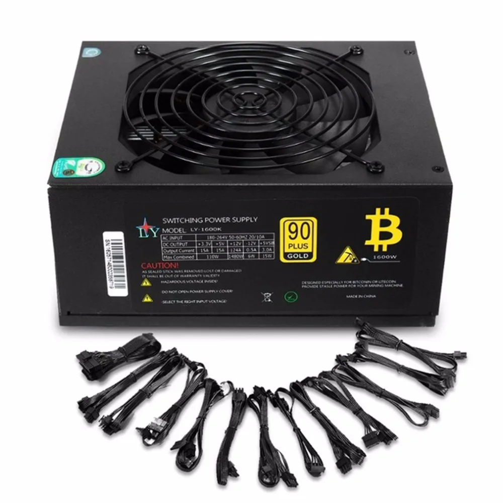 

12V 1600W 24PIN 8PIN Modular PC Power Supply Mining Power Source Miner Power High Efficiency Computer Power Supply For BTC