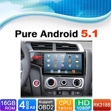 Pure Android 5.1.1 System Car DVD GPS Navigation System for Honda Fit 2015