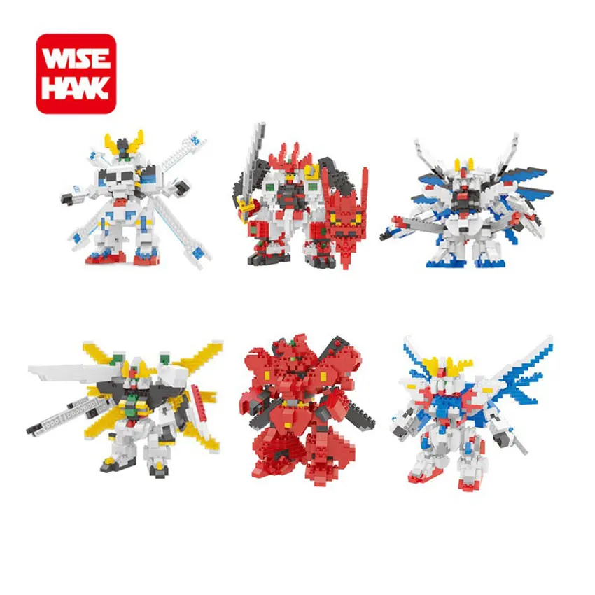 

WiseHawk New Arrival Gundam Robot Nano Building Block Plastic 3D Diamond Assembly Model Educational Toys Hot Selling Mini Bricks
