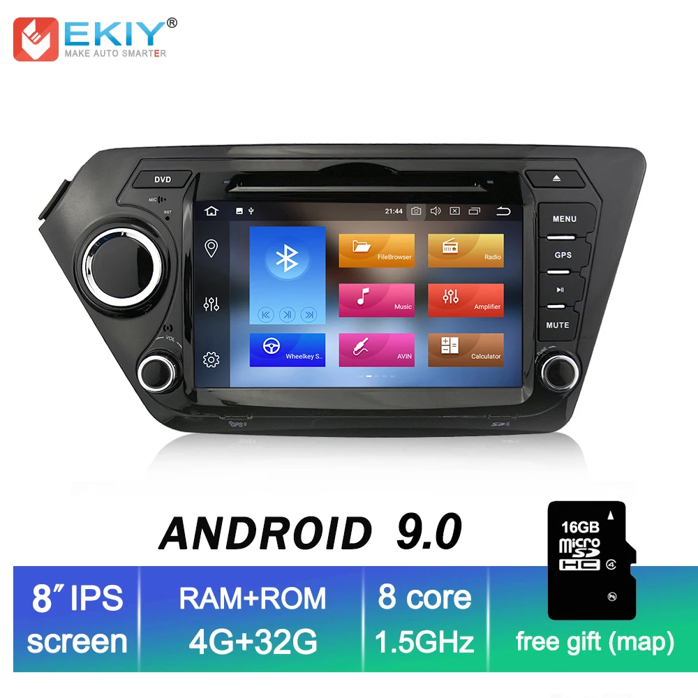 Sale EKIY IPS 2Din Android 9.0 Car DVD Player Radio for KIA K2 Rio 2010 2011 2012 2013 2014 2015 2016 2017 GPS Navi Multimedia Stereo 0