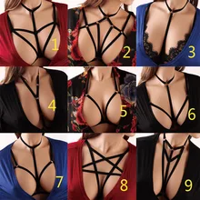 Привязной ремень пикантные модные жгут клетка бюстгальтер стринги Нижнее белье Для женщин Хэллоуин Связывание укороченный топ