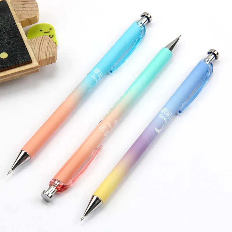 3 шт./партия милые Kawaii Moon Star пластиковые механические карандаши, креативные небесные автоматические ручки для детей, школьные канцелярские принадлежности