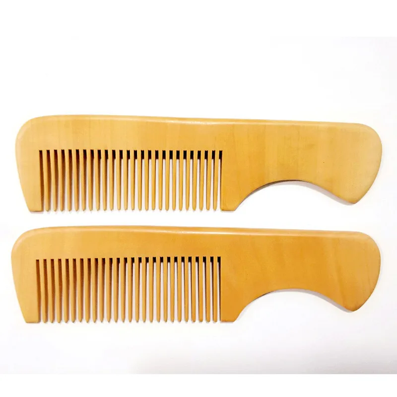 Long Handle Natural Peach Wood Comb 17CM Beard Comb Wholesale Hair