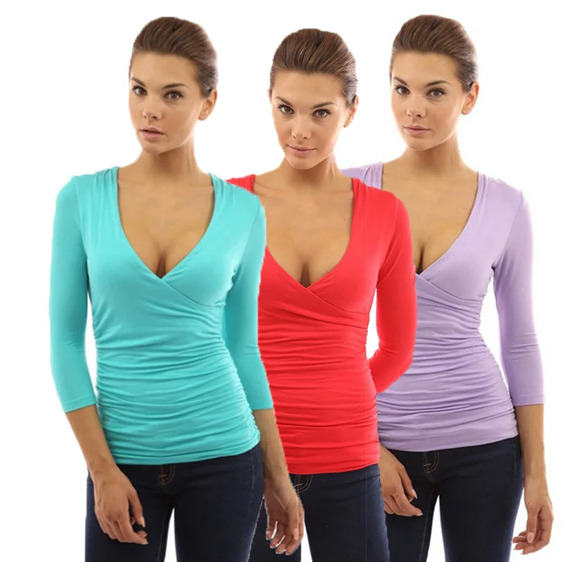 

2018 Spring Sexy T Shirt Women Elegant Vintage Top Tees Long Sleeve Shirts Off Shoulder Office Ladies Fashion Bodycon Tshirt