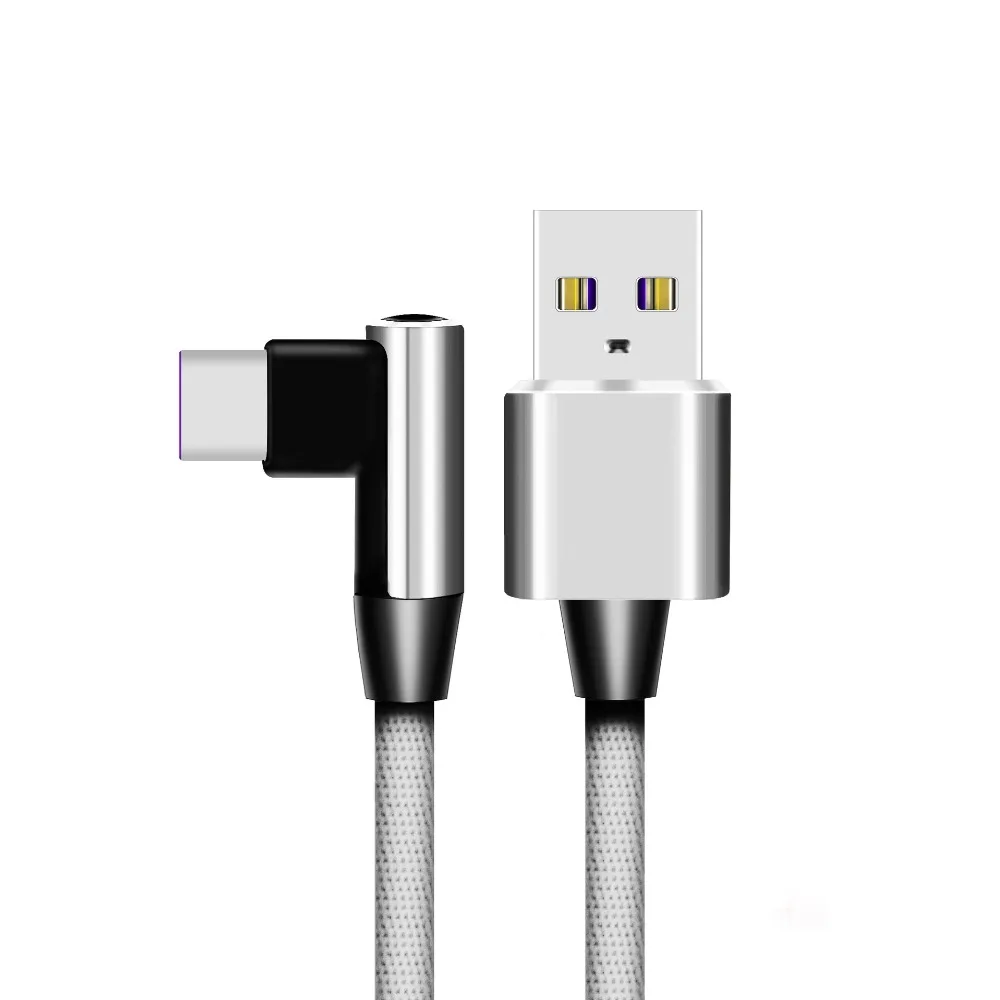 5А кабель типа C 90 градусов type-C кабель для быстрой зарядки данных USB C Supercharge Кабо Для huawei Mate20 P20 кабель для быстрой зарядки USB-C