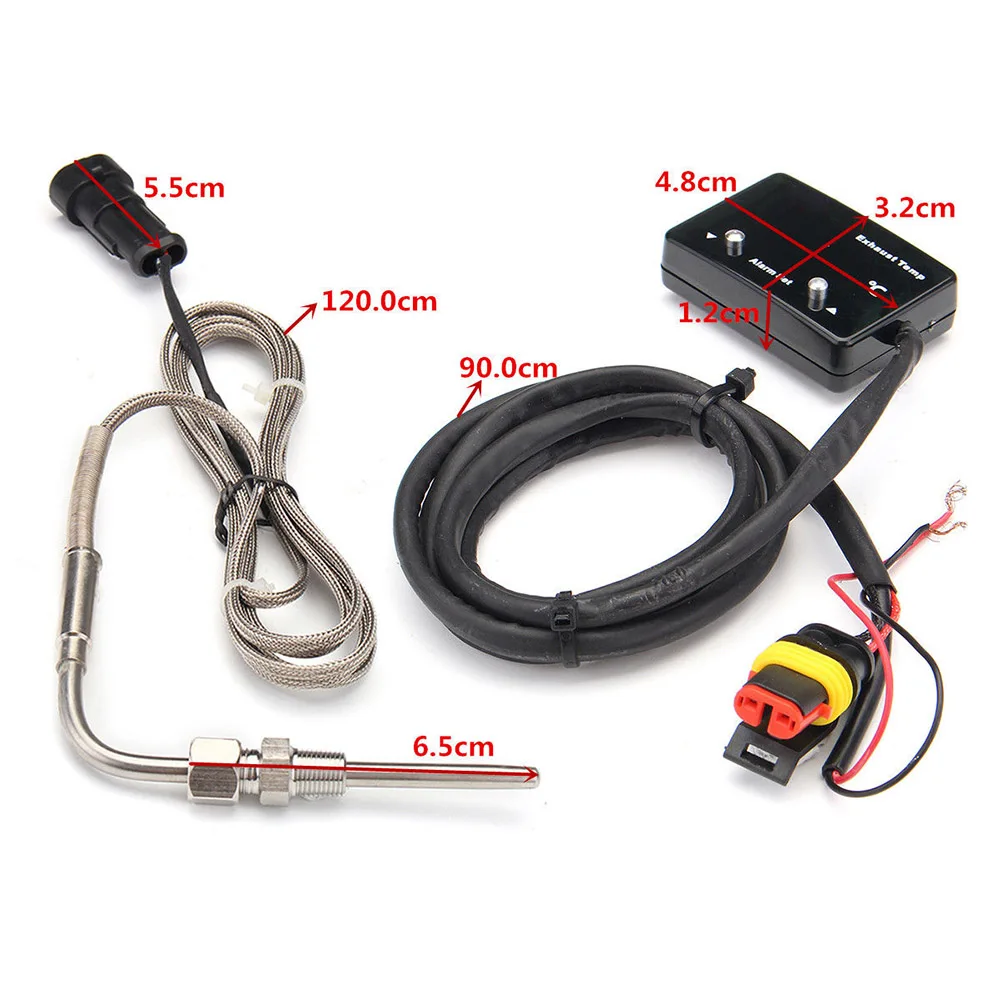 

Car Exhaust Gas Temp Gauge EGT EXT Turbo Petrol with Sensor Mini LED Digital Display Car Styling
