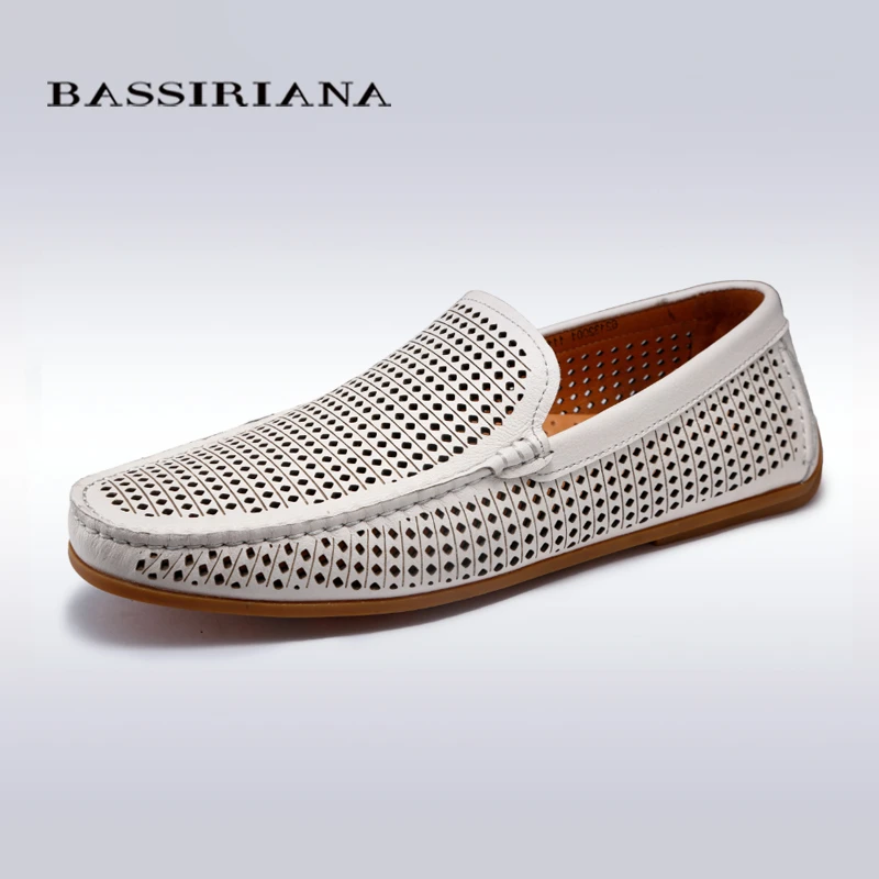 BASSIRIANA hombres zapatos mocasines de cuero colores blanco y negro, ruso tamaño 39 40, gratis|br 21br quality - AliExpress