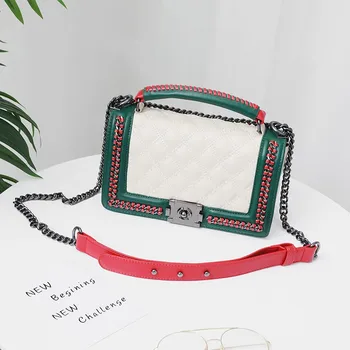 

New Diamond Lattice Chain Crossbody Bag For Women Messenger Bag Leather Brand Handbag Shoulder Bag Ladies Female Tote Sac A Main