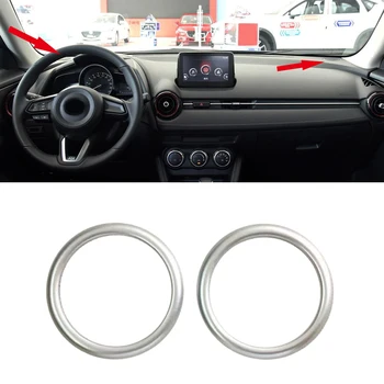 

Fit for Mazda CX-3 CX3 2015 2016 2017 2018 ABS Matte Accessories Interior Car Dashboard Speaker Ring Cover Trim 2pcs