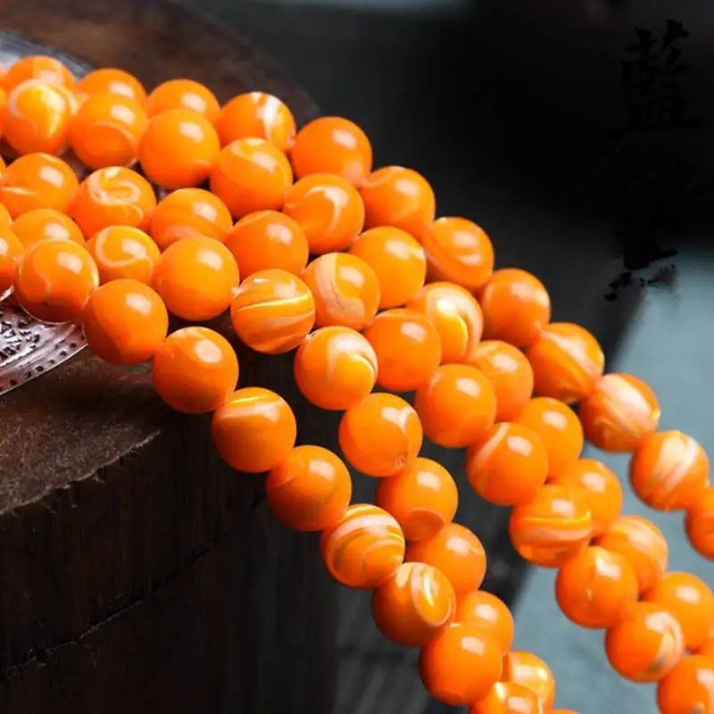 

TSB0174 Natural Golden Belt Conch Shell Beads Strand 40cm 8mm