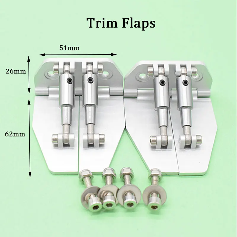 

A Pair Of High Quality Adjustable Trim Flaps 51*62mm For Nitro Gas RC Model Boat
