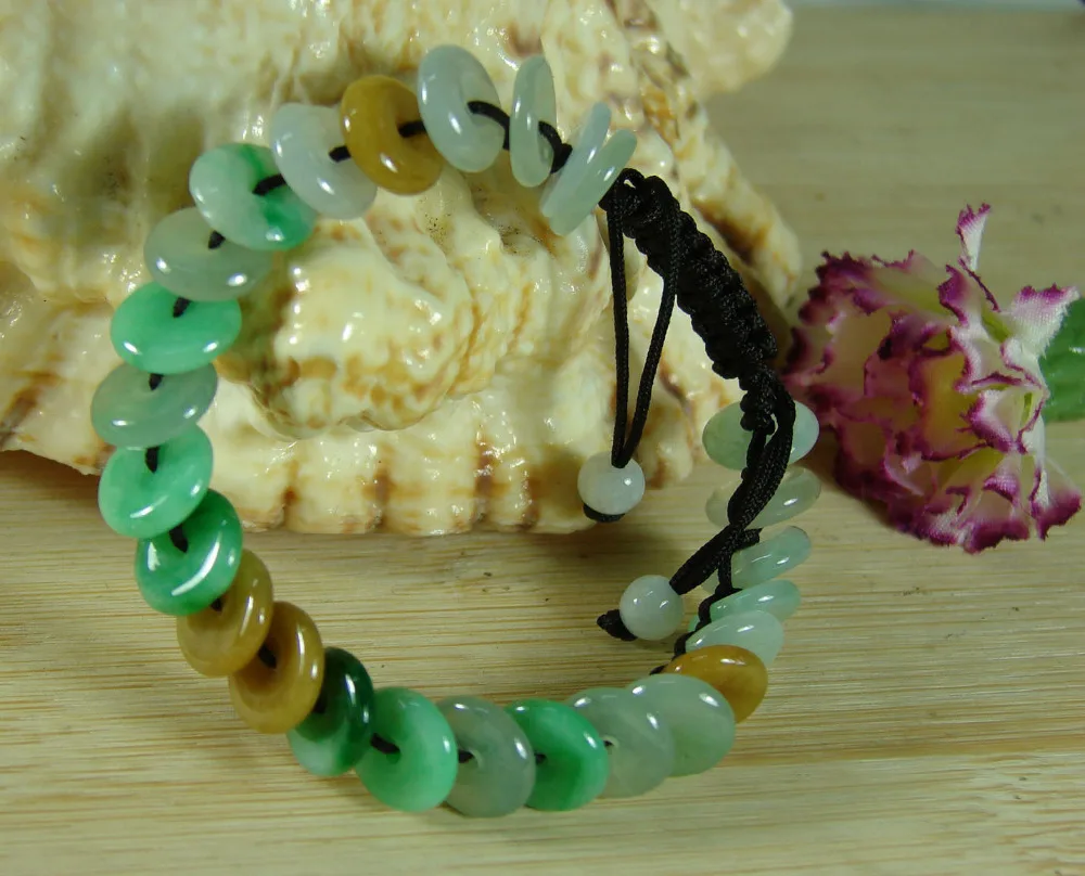 

002014 Certified 3 Color Jade Coin (A0427) Bracelet Natural A Jadeite -Top quality free shipping