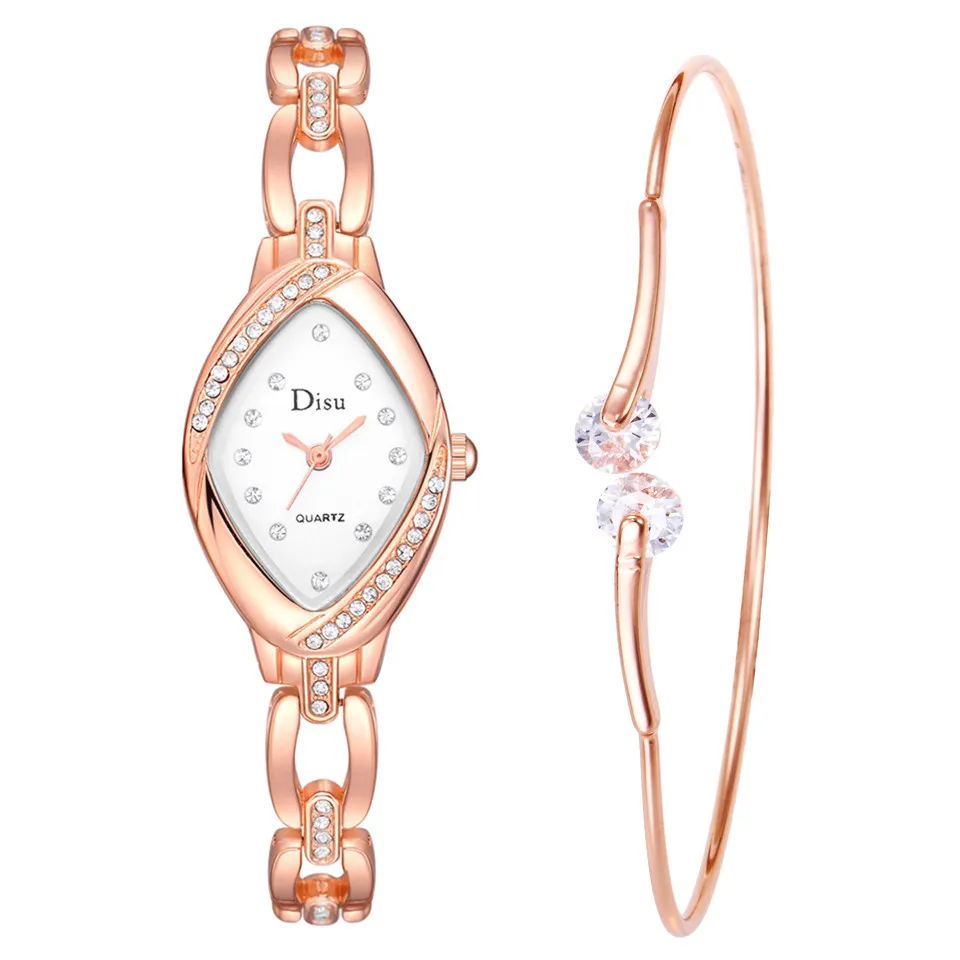 

High Quality Women Watch Fashion Crystal Stainless Steel Quartz Wristwatch Bracelet Watch Ladies Suit Montre Femme Kol Saati #W