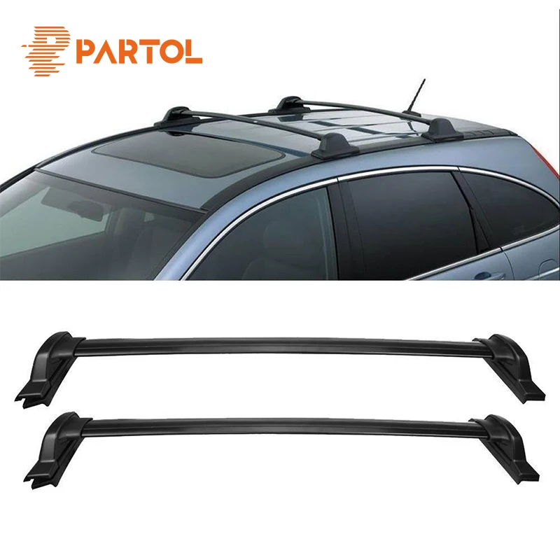 

Partol 2Pcs/Set Black Car Roof Rack Cross Bars Crossbars 60kg 132LBS Cargo Luggage Snowboard Carrier Top for Honda CRV 2007-2011