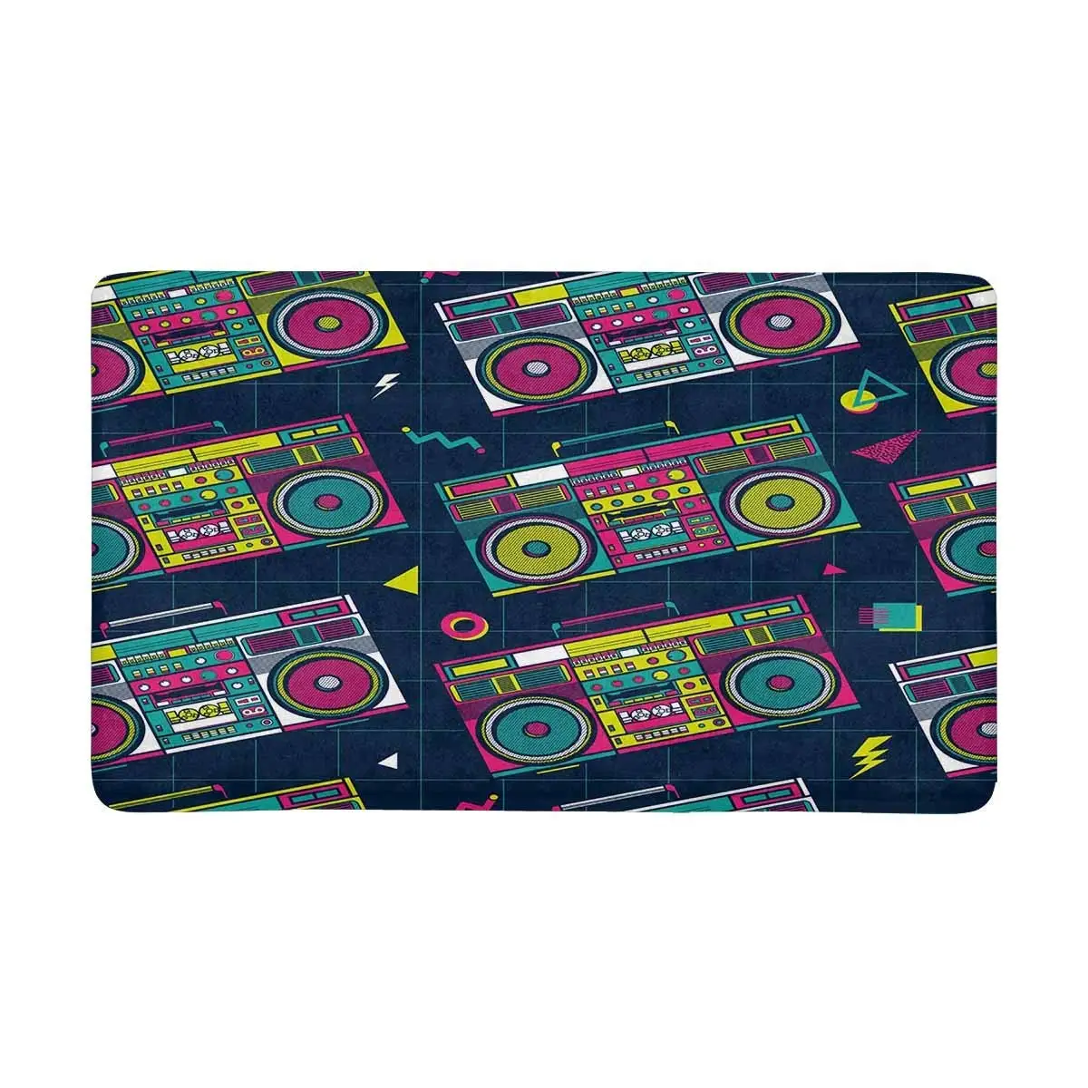 

Retro Pop Eighties Boombox Radio Front Door Mat 30 X 18 Inches Welcome Doormat for Home, Indoor, Entrance, Kitchen, Patio