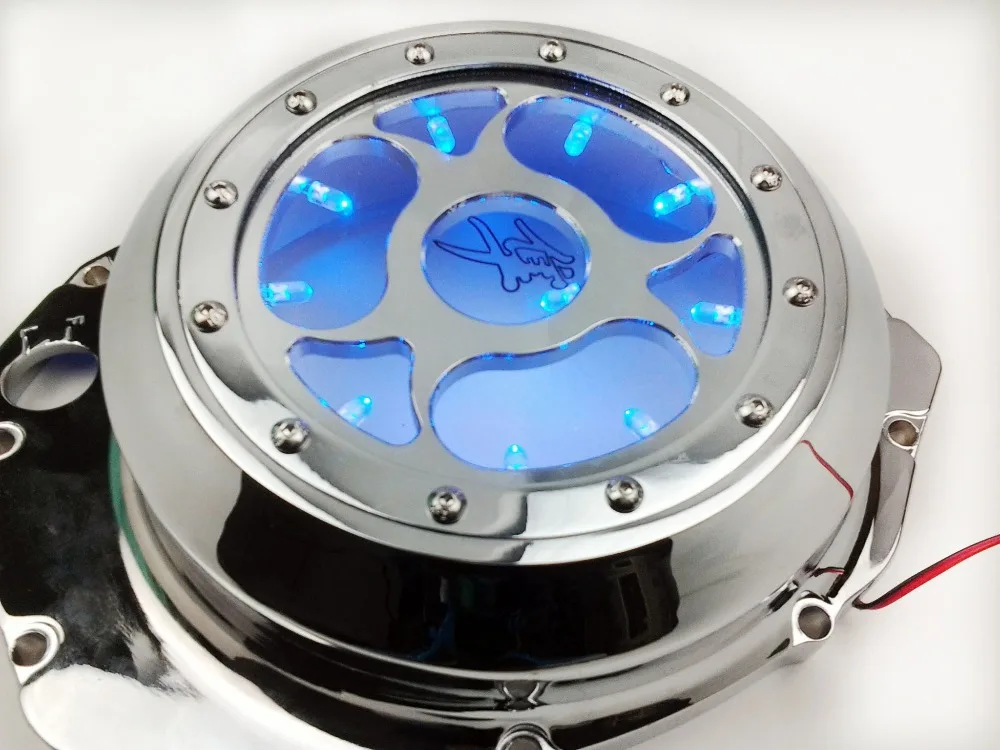 Aftermarket free shipping motorcycle accessories Blue LED See through