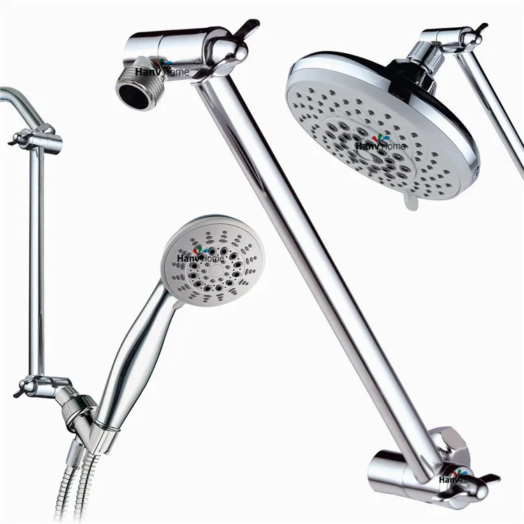 e pak New 9 Inch Adjustable Height Shower Head Arm by Bathlogix Shower