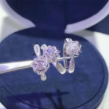 

Unique Promise ring 925 Sterling silver AAAAA Zircon cz Luxury Wedding Band Rings for women Bridal Statement Party Jewelry