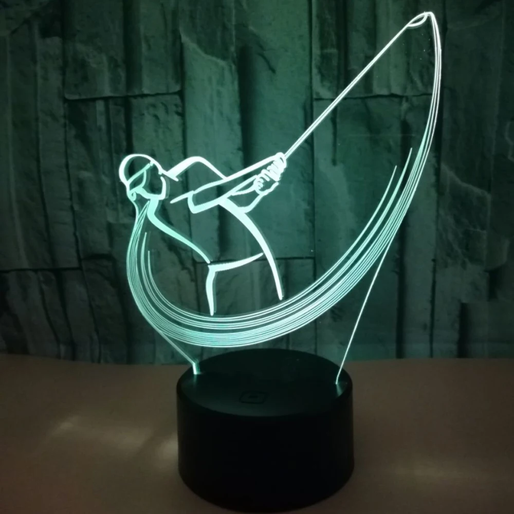 

Golfball 3d Visual Illusion Lamp Transparent Acrylic Night Light Led Fairy Lampa Color Changing Touch Table Bulbing Lambas