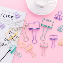 Kawaii Colored Metal Hollow Binder Clip for Girl Creative Paper Clip for Photo Message Ticket File Office School Supplies clips