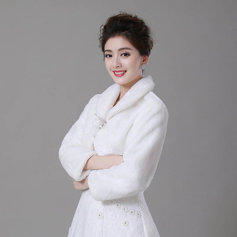 New Faux Fur Wedding Bridal Wrap Shawl Wedding Jackets Wrap Coat Bolero