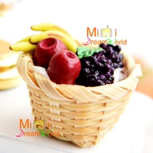 Мини кукольный домик аксессуары для мини-мебели в виде яблока, банана виноград, Фрукты корзина