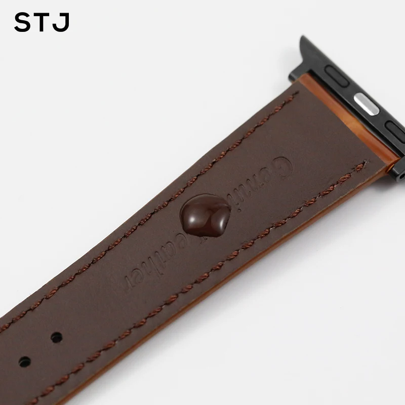 Ремешок STJ из телячьей кожи для Apple Watch Band Series 3/2/1 42 мм 38 спортивный браслет 4 40 44