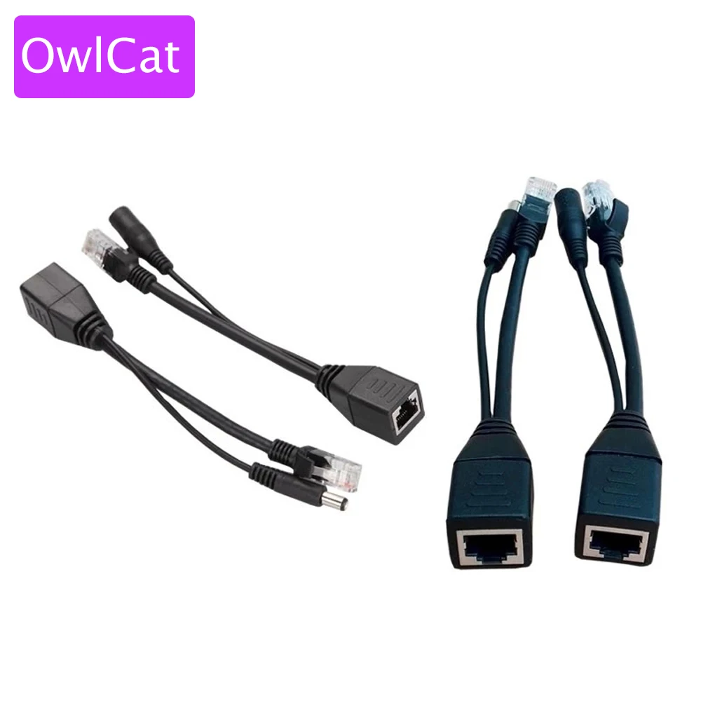 OwlCat 2 Pairs of High Quality DC 12V 30M Tape Screened POE Splitter Adapter Cable Passive Power over Ethernet SET Injector Kit цена OwlCat 2 Pairs of High Quality DC 12V 30M Tape Screened POE Splitter Adapter Cable Passive Power over Ethernet SET Injector Kit цены онлайн