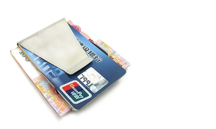 QOONG пользовательские надписи из нержавеющей стали Двухсторонний Тонкий Safepocket бумажник на кнопке металлический кредитный кошелёк для карт денег зажим