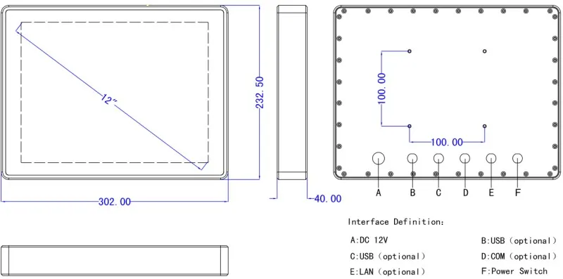 Полный водонепроницаемый Fanless прочный Tablet мини 10/12/15 дюймов промышленных Панель ПК с 6200U 2,3 ГГц