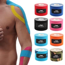 Кинезиологическая лента, 5 см, для спортсмена, сменная, оригинальная, хлопковая, Спортивная, кинезиологовая лента, эластичная, для мышц, для поддержки колена, для защиты колена, спортивная лента