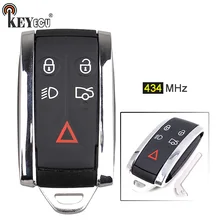 KEYECU 434 mhz Substituição 4 + 1 5 Inteligente Botão do Controle Remoto Fob Chave para Jaguar XF XFR XK XKR