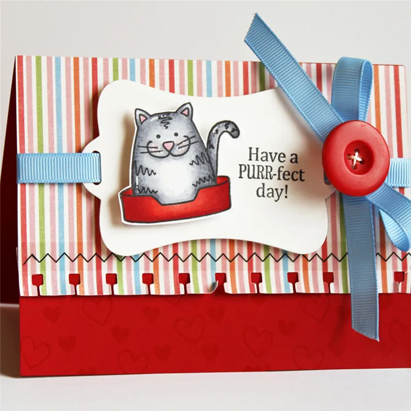 GJCrafts Cute Cats Metal Cutting Dies Cat and Fish Stamps Scrapbook Paper Craft Knife Mould Blade Punch Stencils | Дом и сад