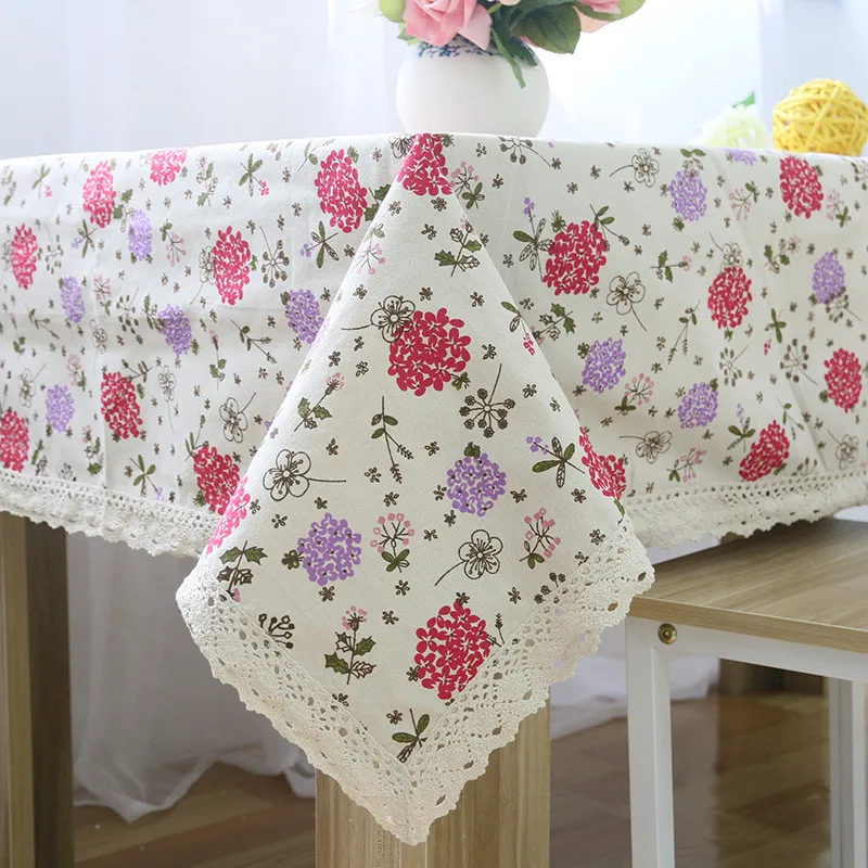 Korean Tablecloth Rectangular Linen Cotton Hyacinth Printed Table Covers for Kitchen Dust Proof Cloth Wedding Decoration | Дом и сад