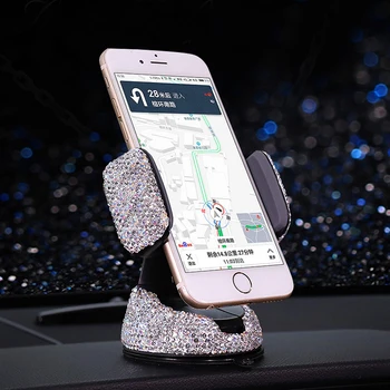 

Crystal Diamond Mobile Car Phone Holder Air Vent Mount Mobile Phone Stand Holder Adjustable for iPhone GPS Styling