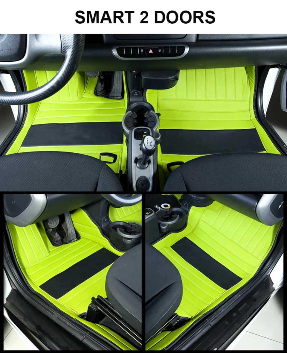 Car Wind Leather Car Floor Mat For Mercedes Benz Smart Fortwo