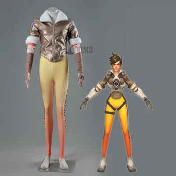 

Athemis Soldier 76 Lena Oxton cosplay costume High quality leather coat same as original Game cosplay