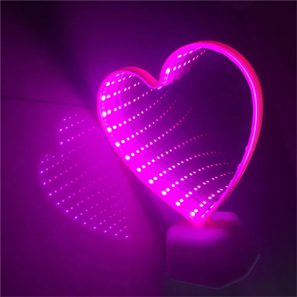  Dropship Unicorn Heart Flamingo Shape Tunnel Light AA Battery Operated Portable Infinity Mirror Aby - 32896645828