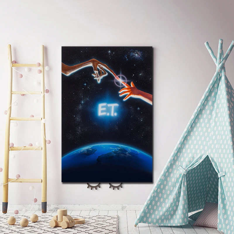 

E.T. Poster Classic Movie Paintings On Canvas Modern Art Poster Wall Pictures For Living Room Bedroom Home Decoration