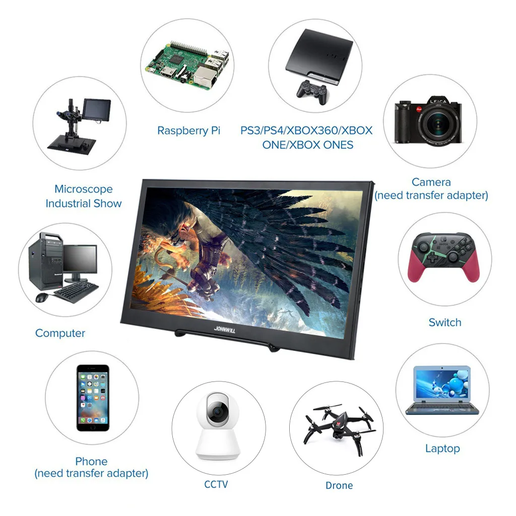 

New 13.3/15.6 inch 2K 2560*1440 Touch Screen Portable Display for Raspberry pi 3 B 2B Xbox IPS HD Monitor