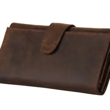 J.M.D классический коричневый винтажный кожаный кошелек клатч с держателем для карт 8052R