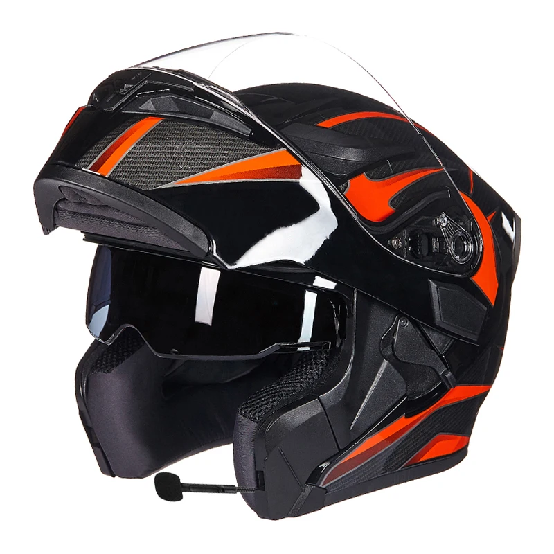 Откидной мотоциклетный шлем, двойная линза, полнолицевой шлем, шлем Casco Racing Capacete с внутренним солнцезащитным козырьком, можно положить bluetooth-гарнитуру 902
