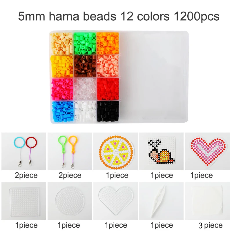 Perler beads набор 5 мм Хама бусины маленькие 12 разные цвета коробка Набор Diy Обучающие Детские игрушки ремесло подарочный набор